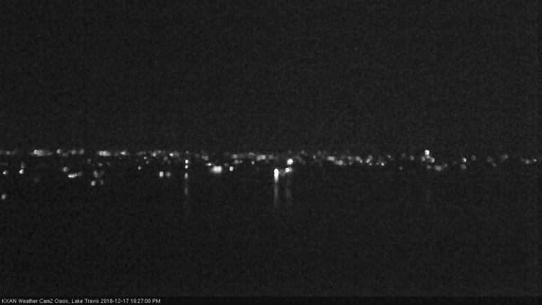 Lake Travis webcam, December 17, 2018 9:30 PM CT