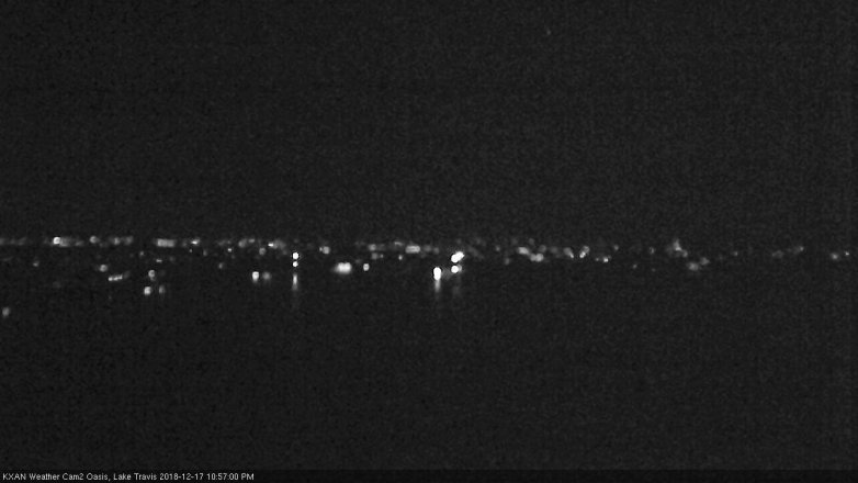 Lake Travis webcam, December 17, 2018 10:00 PM CT