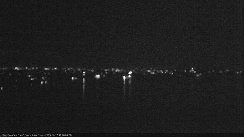 Lake Travis webcam, December 17, 2018 10:30 PM CT