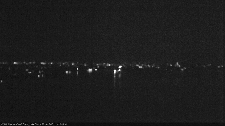 Lake Travis webcam, December 17, 2018 10:45 PM CT