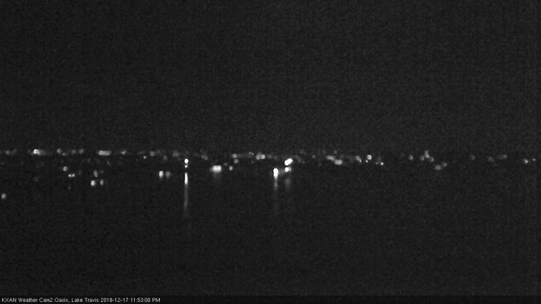 Lake Travis webcam, December 17, 2018 10:55 PM CT