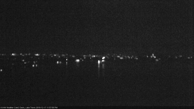Lake Travis webcam, December 17, 2018 11:00 PM CT