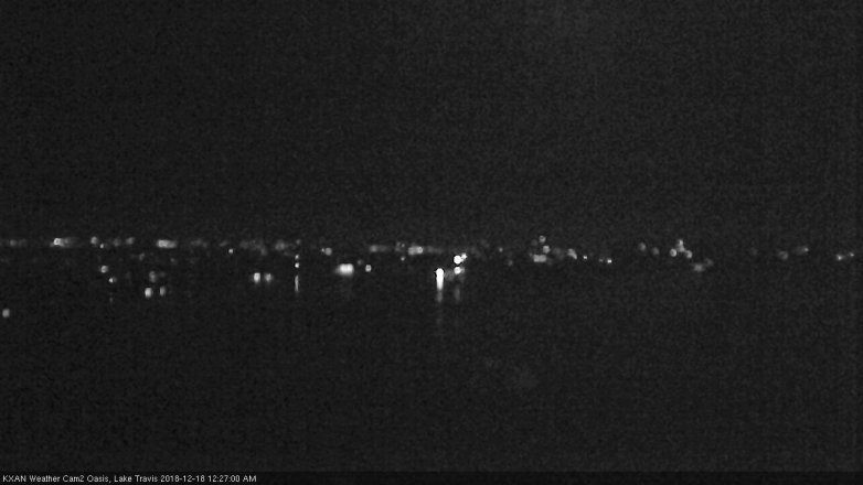 Lake Travis webcam, December 17, 2018 11:30 PM CT