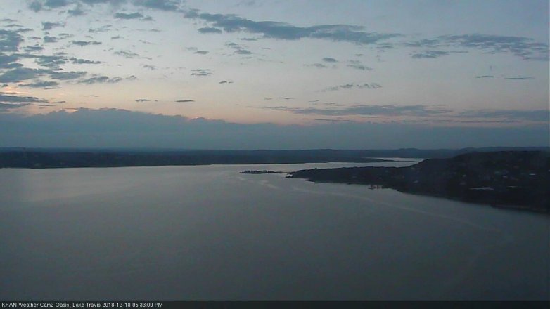 Lake Travis webcam, December 18, 2018 4:35 PM CT