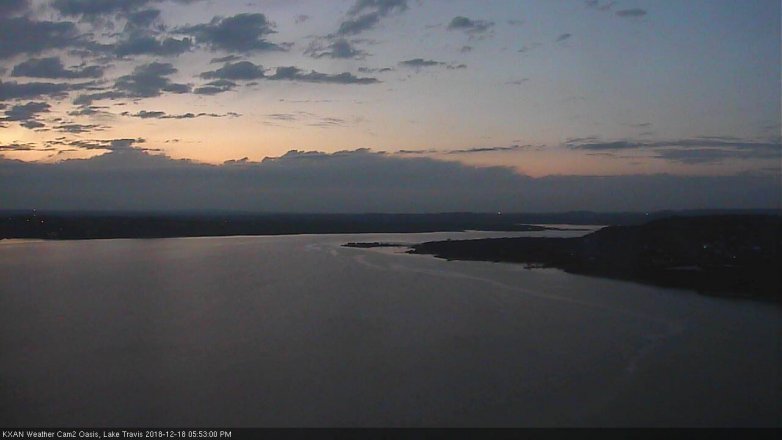 Lake Travis webcam, December 18, 2018 4:55 PM CT