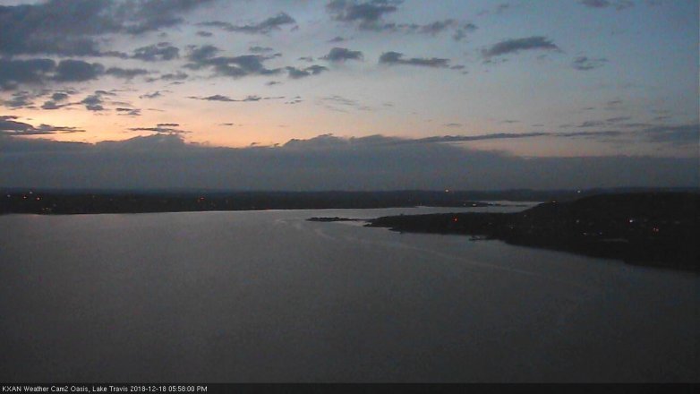 Lake Travis webcam, December 18, 2018 5:00 PM CT
