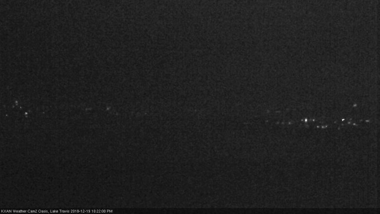 Lake Travis webcam, December 19, 2018 9:25 PM CT