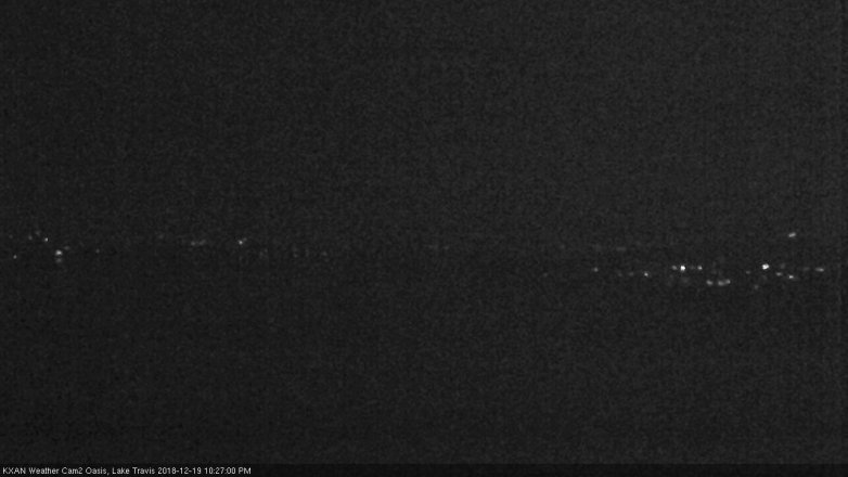 Lake Travis webcam, December 19, 2018 9:30 PM CT