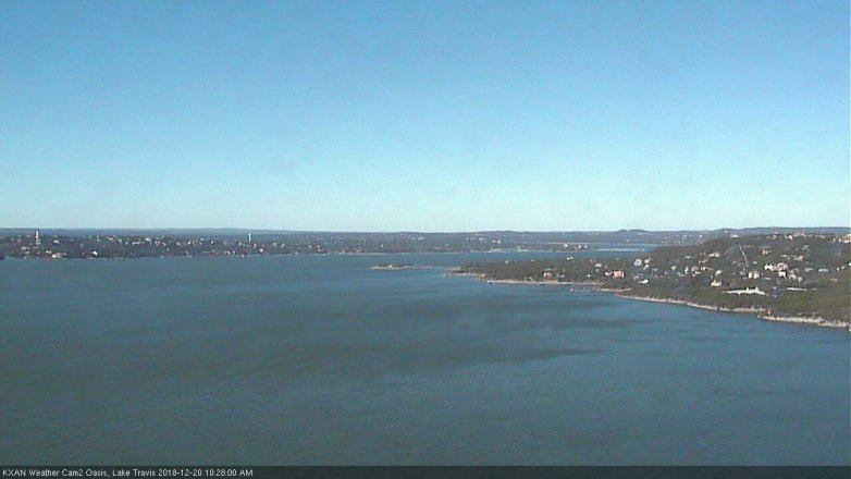 Lake Travis webcam, December 20, 2018 9:30 AM CT