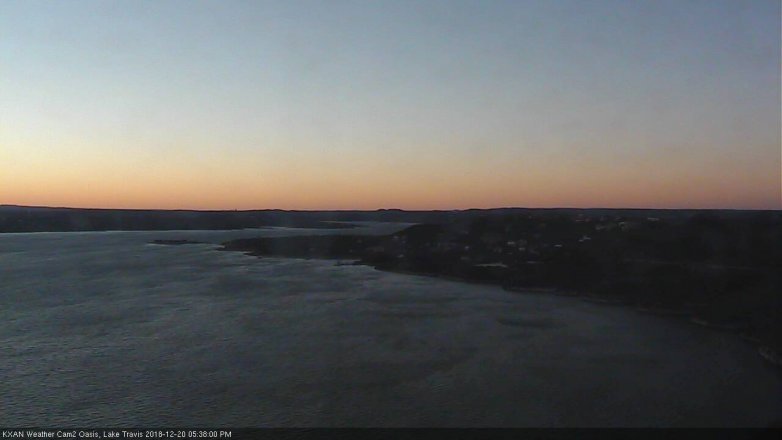 Lake Travis webcam, December 20, 2018 4:40 PM CT