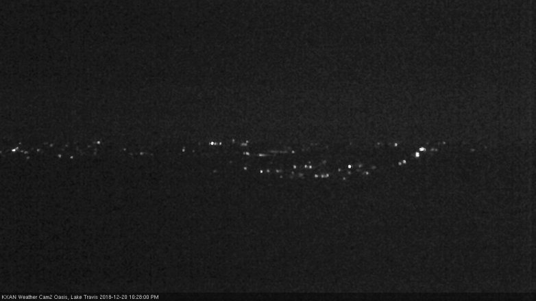 Lake Travis webcam, December 20, 2018 9:30 PM CT