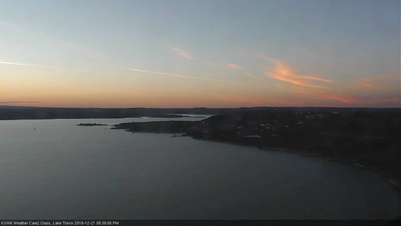Lake Travis webcam, December 21, 2018 4:40 PM CT