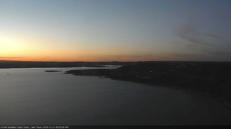 Lake Travis webcam, December 21, 2018 4:55 PM CT