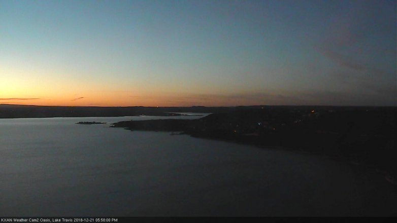 Lake Travis webcam, December 21, 2018 5:00 PM CT