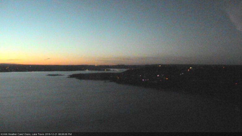 Lake Travis webcam, December 21, 2018 5:10 PM CT