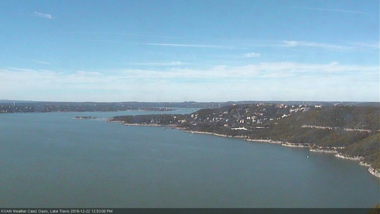 Lake Travis webcam, December 22, 2018 11:55 AM CT