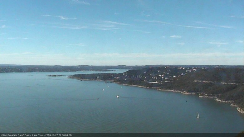Lake Travis webcam, December 22, 2018 1:35 PM CT