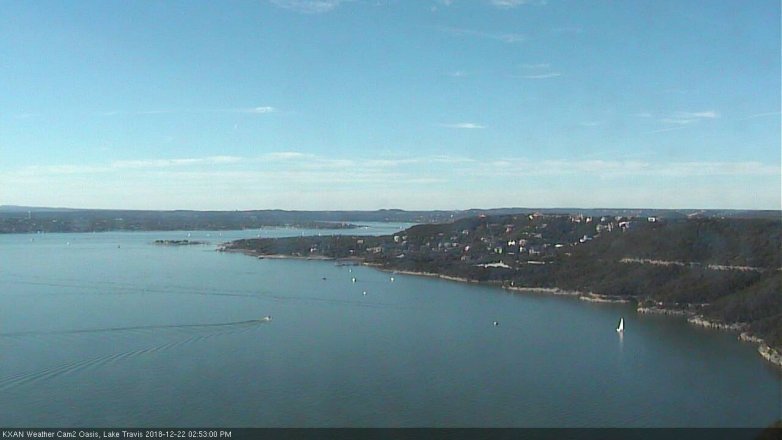 Lake Travis webcam, December 22, 2018 1:55 PM CT