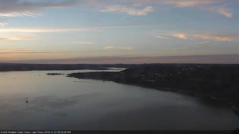 Lake Travis webcam, December 22, 2018 4:35 PM CT