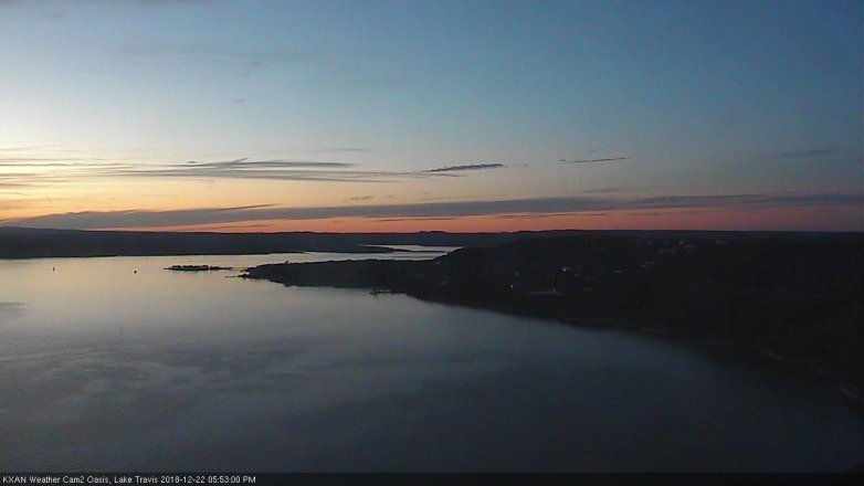 Lake Travis webcam, December 22, 2018 4:55 PM CT