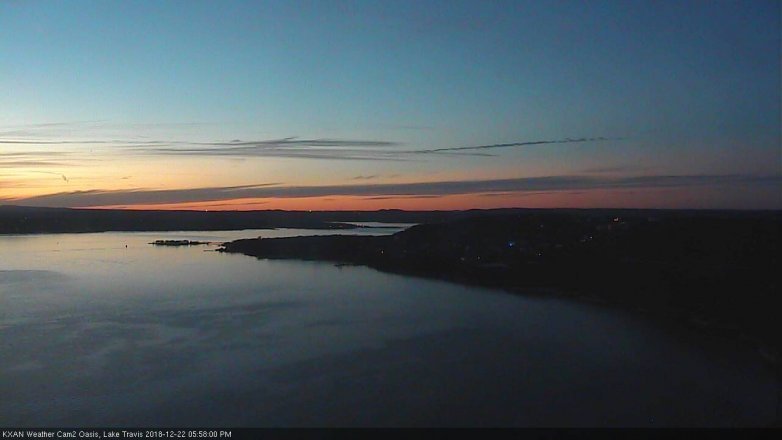 Lake Travis webcam, December 22, 2018 5:00 PM CT