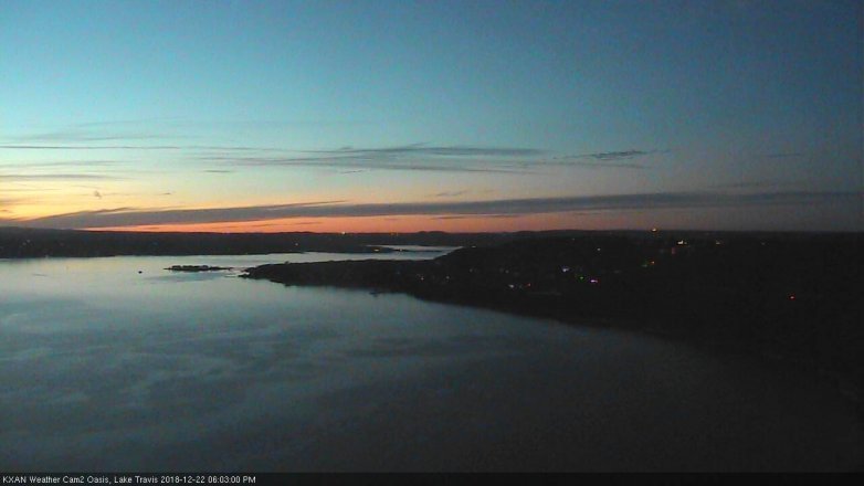 Lake Travis webcam, December 22, 2018 5:05 PM CT