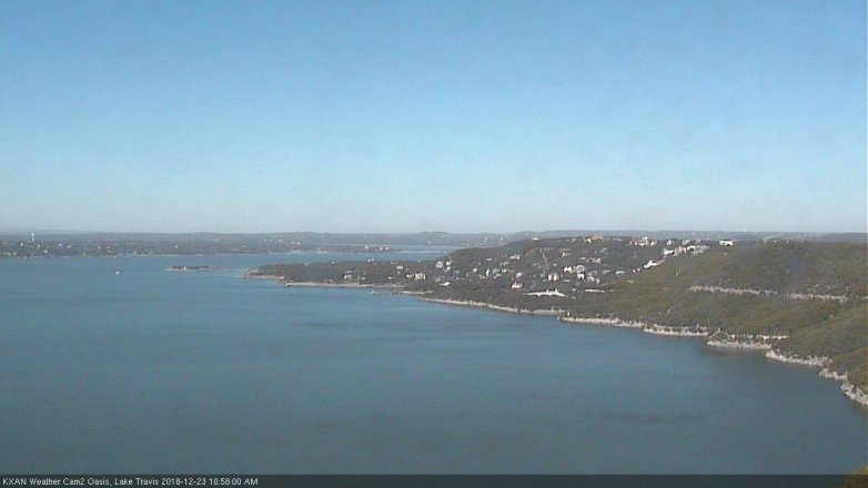 Lake Travis webcam, December 23, 2018 10:00 AM CT