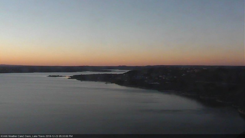 Lake Travis webcam, December 23, 2018 4:35 PM CT
