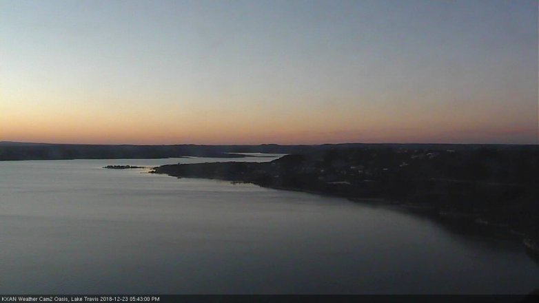 Lake Travis webcam, December 23, 2018 4:45 PM CT