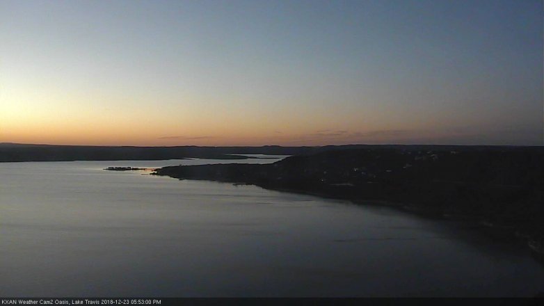Lake Travis webcam, December 23, 2018 4:55 PM CT