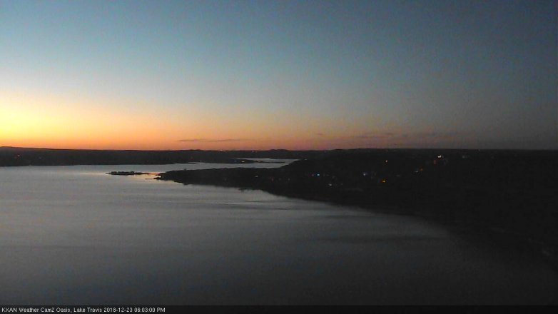 Lake Travis webcam, December 23, 2018 5:05 PM CT