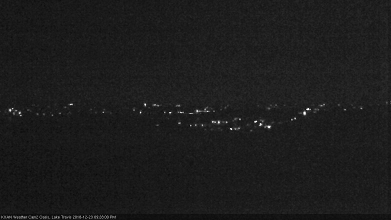 Lake Travis webcam, December 23, 2018 8:30 PM CT