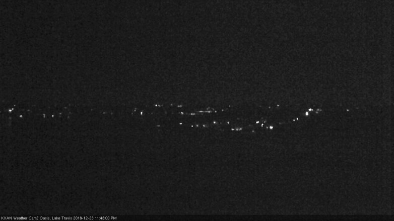 Lake Travis webcam, December 23, 2018 10:45 PM CT