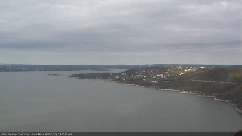 Lake Travis webcam, December 24, 2018 9:40 AM CT