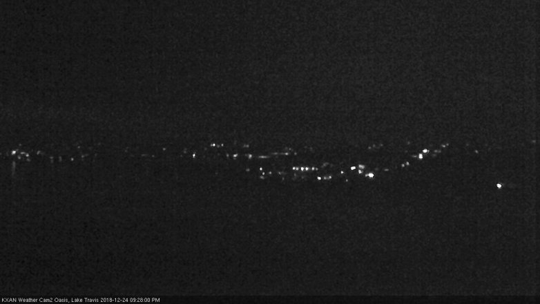 Lake Travis webcam, December 24, 2018 8:30 PM CT