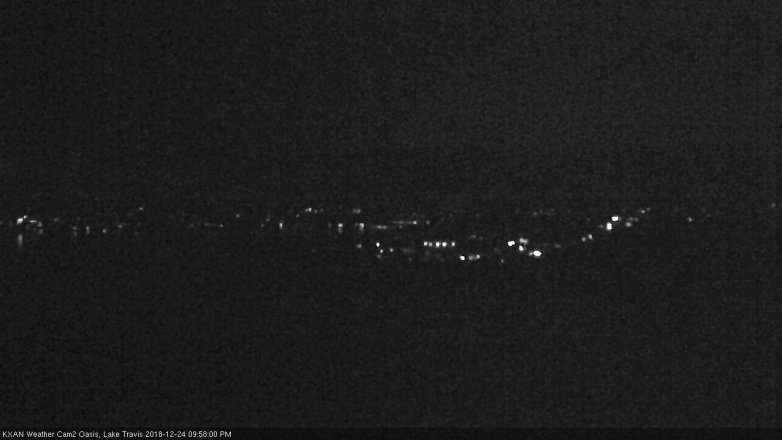 Lake Travis webcam, December 24, 2018 9:00 PM CT
