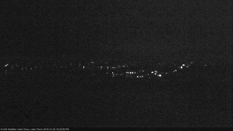 Lake Travis webcam, December 24, 2018 9:30 PM CT