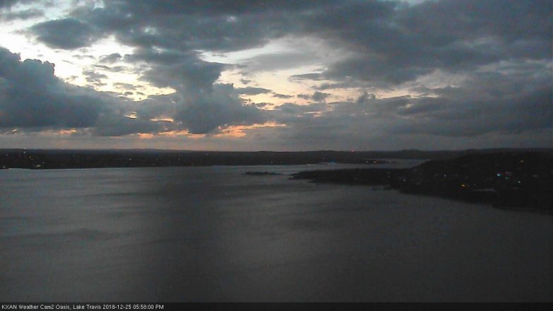 Lake Travis webcam, December 25, 2018 5:00 PM CT