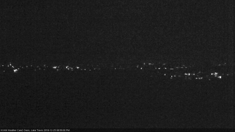 Lake Travis webcam, December 25, 2018 8:00 PM CT
