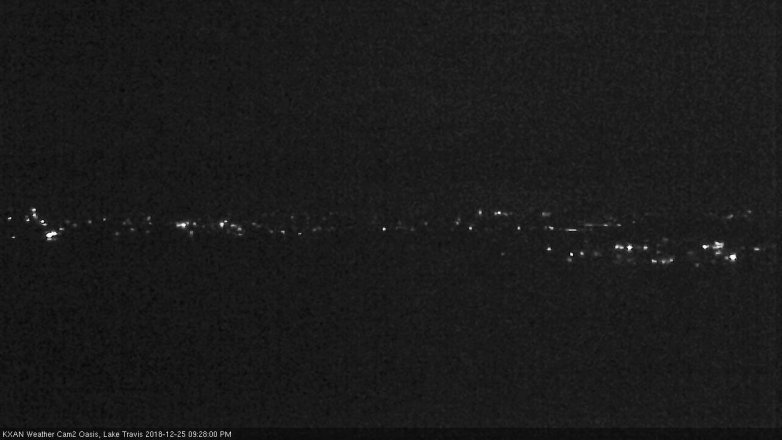 Lake Travis webcam, December 25, 2018 8:30 PM CT