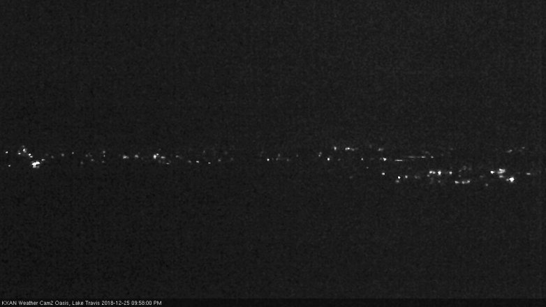 Lake Travis webcam, December 25, 2018 9:00 PM CT