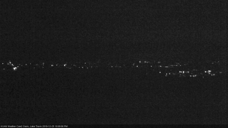 Lake Travis webcam, December 25, 2018 9:10 PM CT
