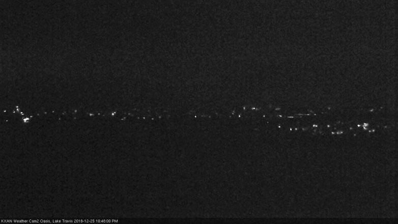 Lake Travis webcam, December 25, 2018 9:50 PM CT
