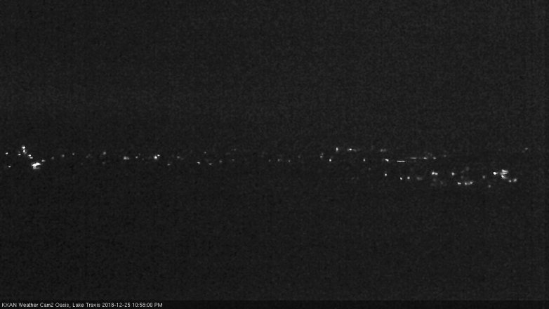 Lake Travis webcam, December 25, 2018 10:00 PM CT