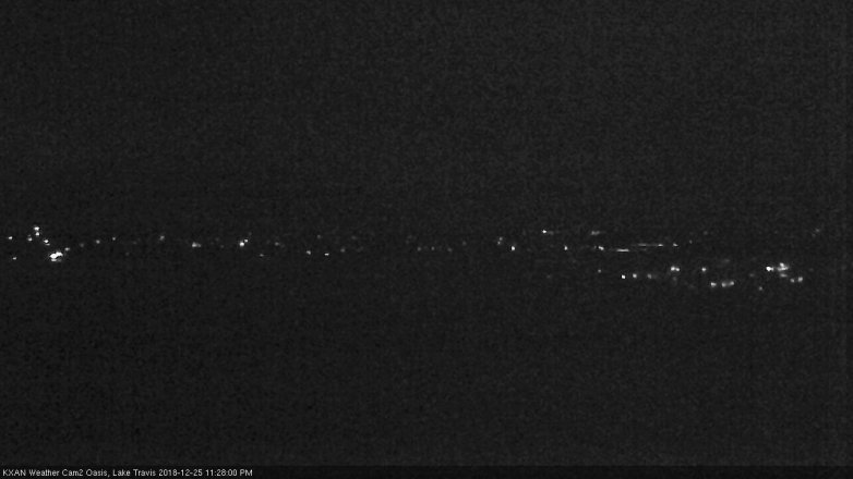 Lake Travis webcam, December 25, 2018 10:30 PM CT