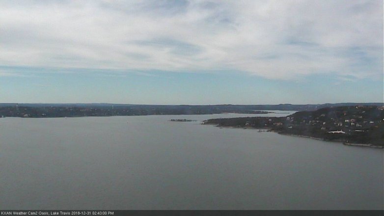 Lake Travis webcam, December 31, 2018 1:45 PM CT