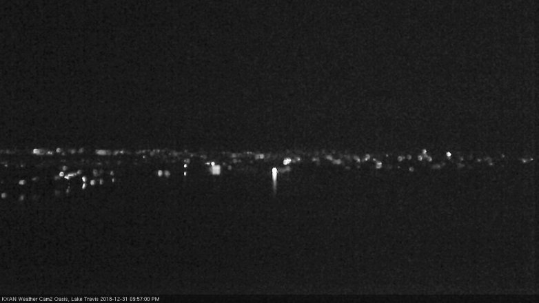 Lake Travis webcam, December 31, 2018 9:00 PM CT