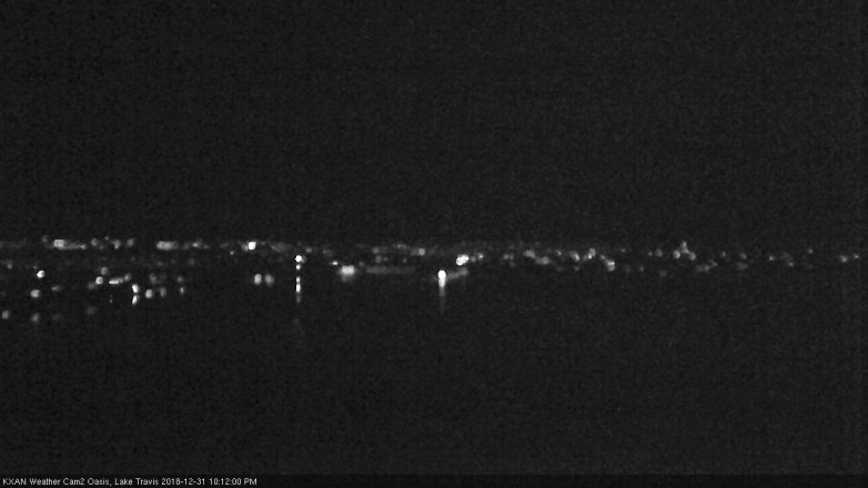 Lake Travis webcam, December 31, 2018 9:15 PM CT