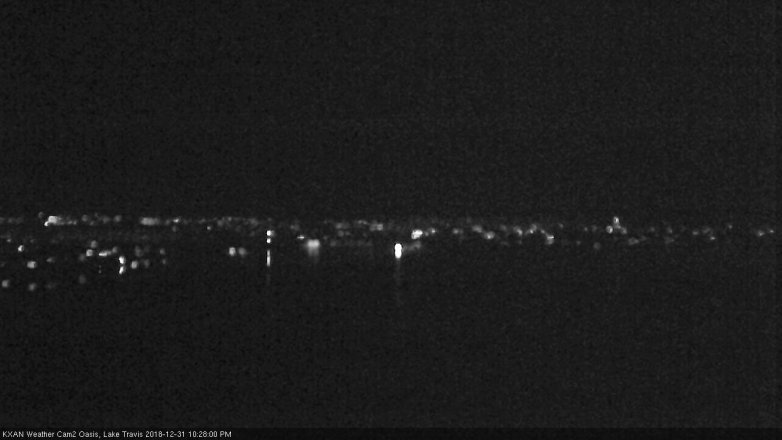 Lake Travis webcam, December 31, 2018 9:30 PM CT