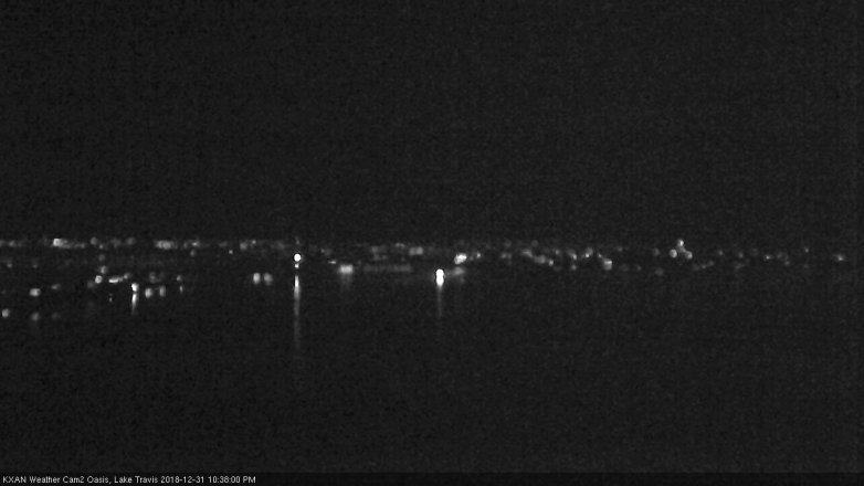 Lake Travis webcam, December 31, 2018 9:40 PM CT